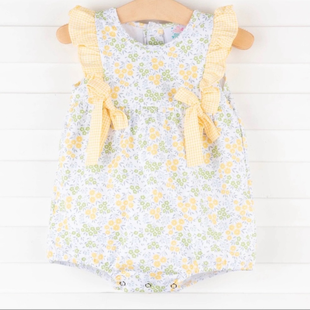 Stitchy Fish | Bows and Buds Yellow Bubble | 12m
